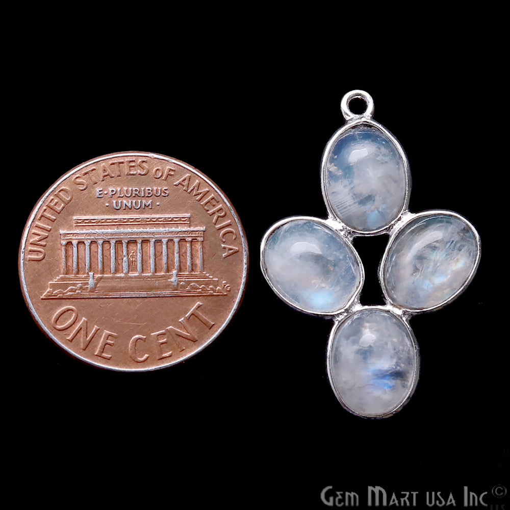 DIY Rainbow Moonstone 28x18mm Single Bail Chandelier Finding Component (Pick Your Metal) - GemMartUSA