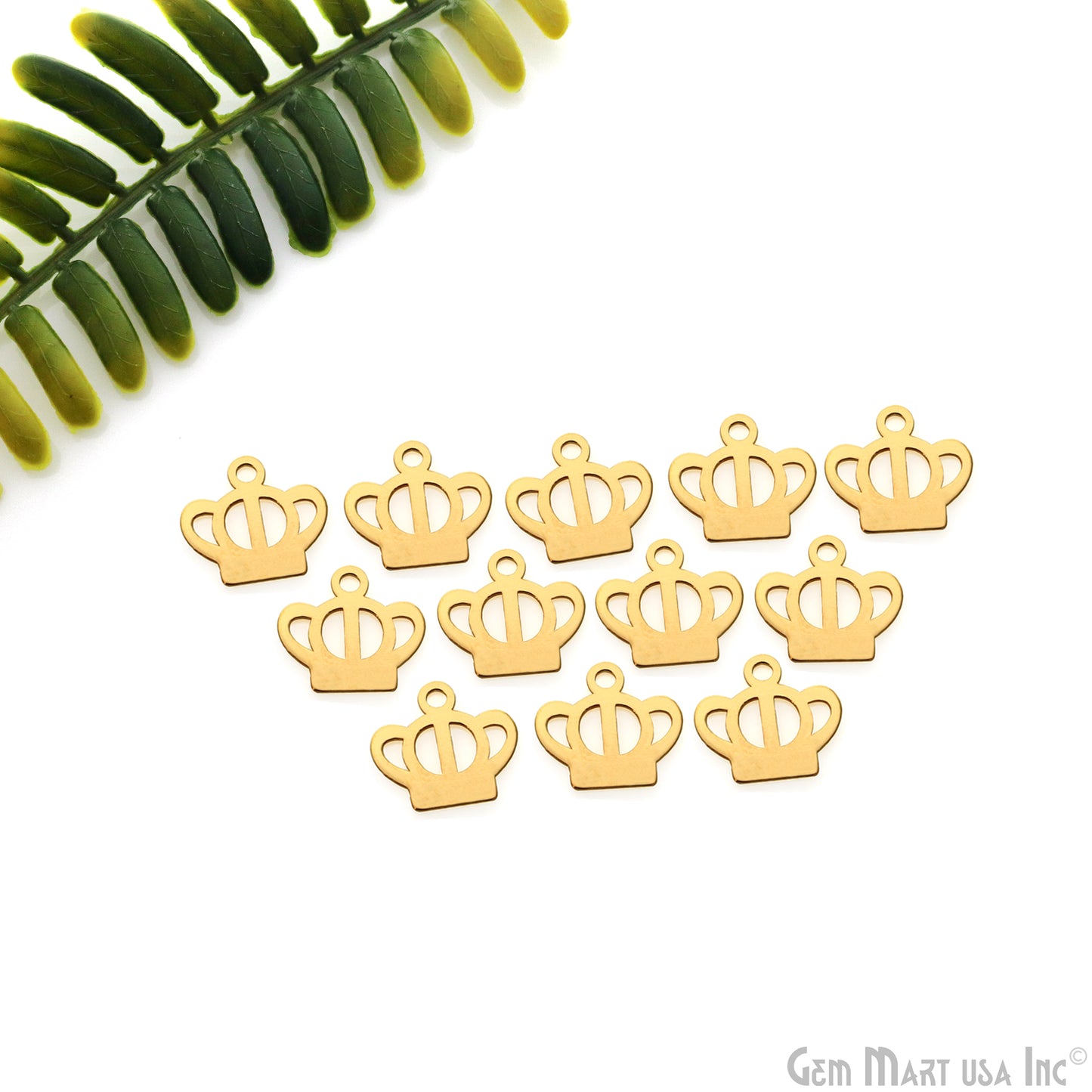 Crown Gold Laser Finding 15x13.8mm Gold Plated Charm For Bracelets & Pendants