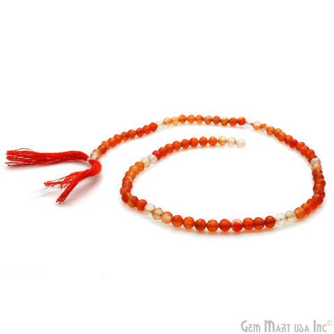 Carnelian Shaded Rondelle Beads, 13 Inch Gemstone Strands, Drilled Strung Nugget Beads, Faceted Round, 4-5mm