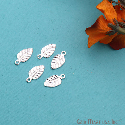 5pc Lot Silver Plated Leaf Shape Filigree Findings Charms - GemMartUSA