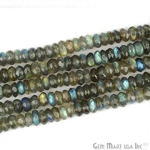 1 Strand Micro Faceted AAA Quality Natural Labradorite 13Inch Full Length 7-8mm Round Rondelle (RLLB-70026) (762714783791)