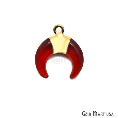 Gold Electroplated 17x10mm Single Bail Gemstone Horn Pendant Connector - GemMartUSA
