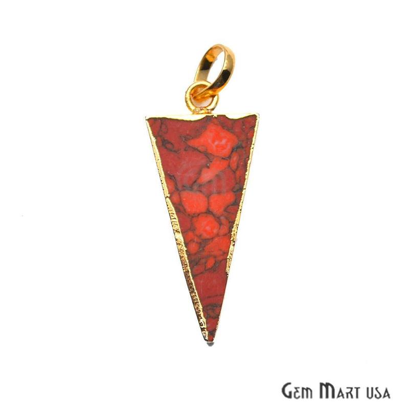 TriAngel Copper Sediment Jasper Gold Edged Pendant (Pick Your Gemstone) - GemMartUSA