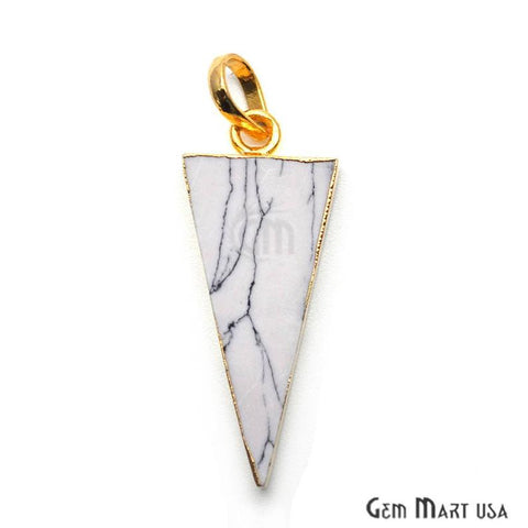 Triangle Copper Sediment Jasper Gold Edged Pendant (Pick Your Gemstone) - GemMartUSA