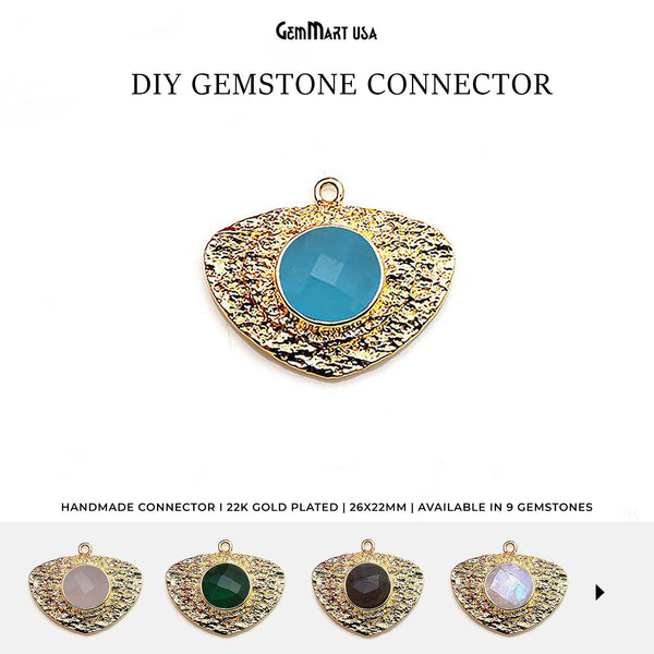 Gemstone Trillion Gold Plated...