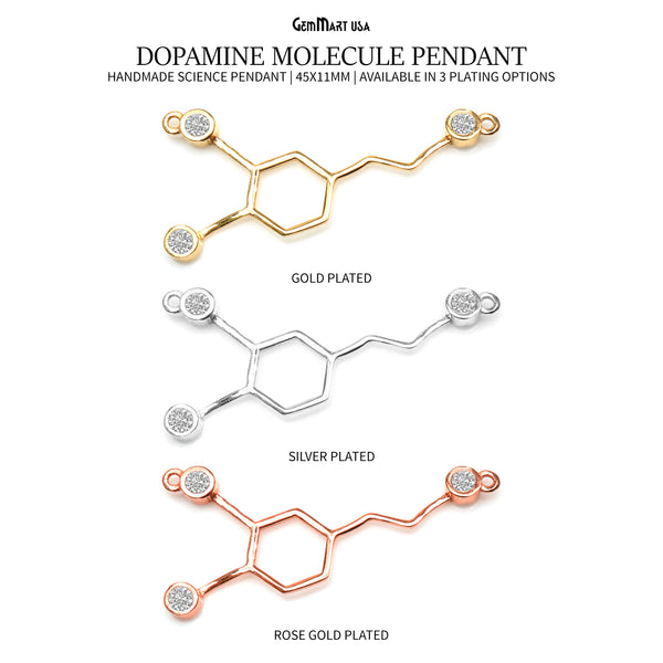 Dopamine Molecule Pendant 45x11mm...
