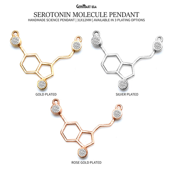 Serotonin Molecule Pendant 31x12mm...