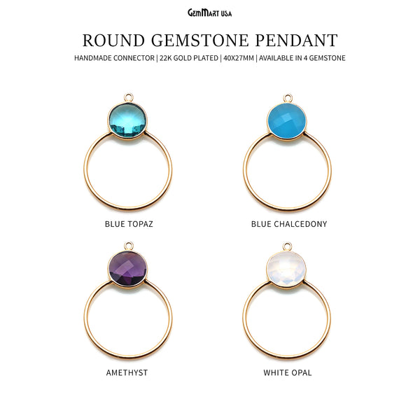Gemstone Gold Hoop Chandelier...
