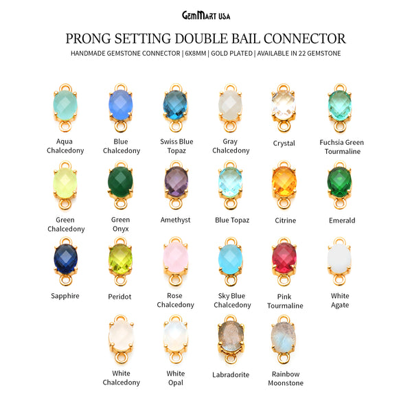 Gemstone Oval 6x8mm Gold...