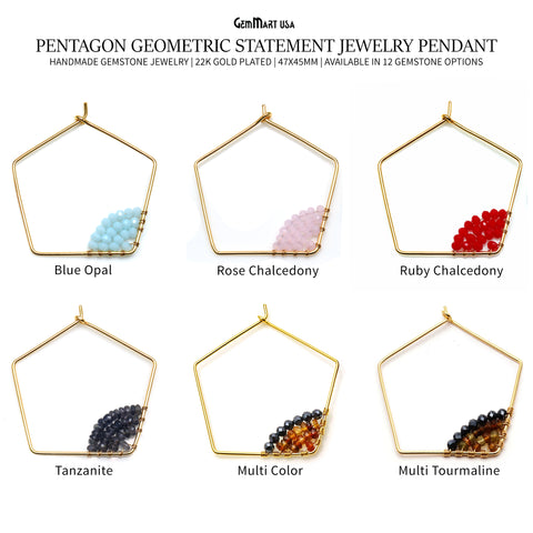 Pentagon Geometric 47x45mm Statement Jewelry Pendant