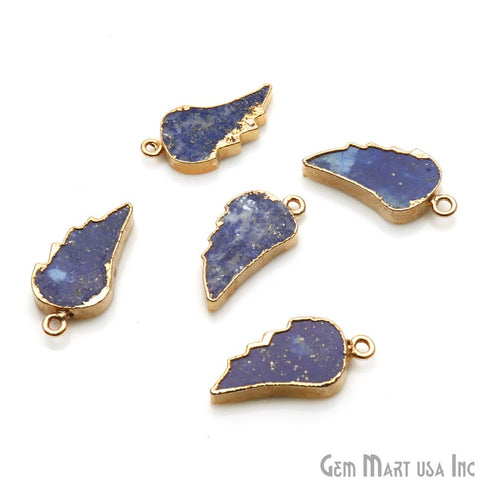 Angle Wing Shape 24x12mm Gold Electroplated Gemstone Connector (Pick Stone) - GemMartUSA