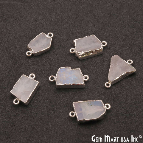Free Form Shape 23x13mm Silver Electroplated Connectors (Pick Stone) - GemMartUSA