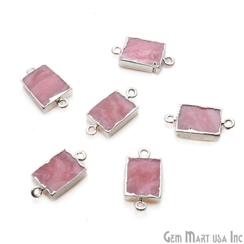 Free Form Shape 23x13mm Silver Electroplated Connectors (Pick Stone) - GemMartUSA