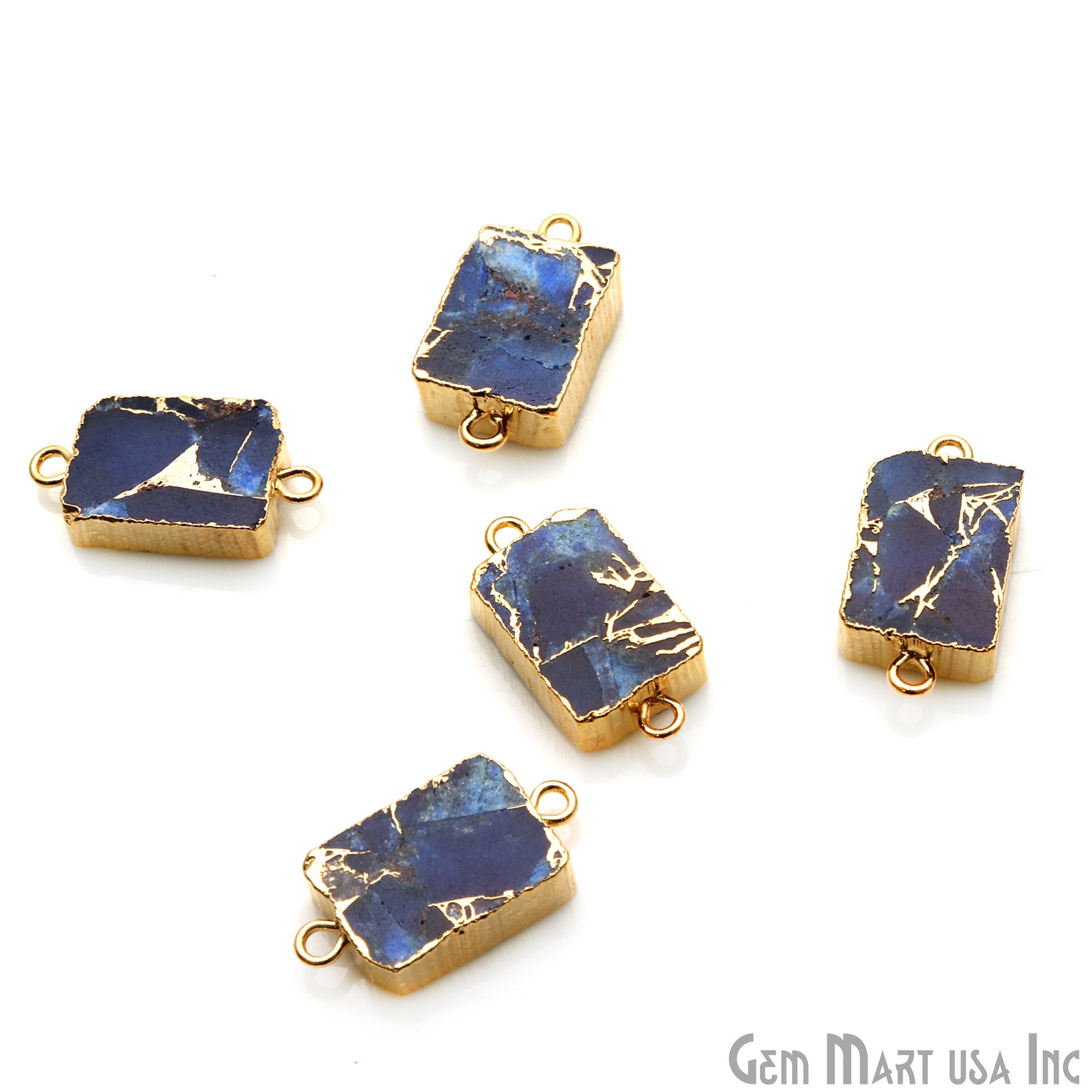 Free Form Shape 21x11mm Gold Electroplated Gemstone Connectors (Pick Stone) - GemMartUSA