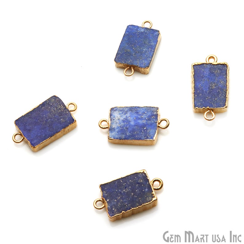 Free Form Shape 21x11mm Gold Electroplated Gemstone Connectors (Pick Stone) - GemMartUSA