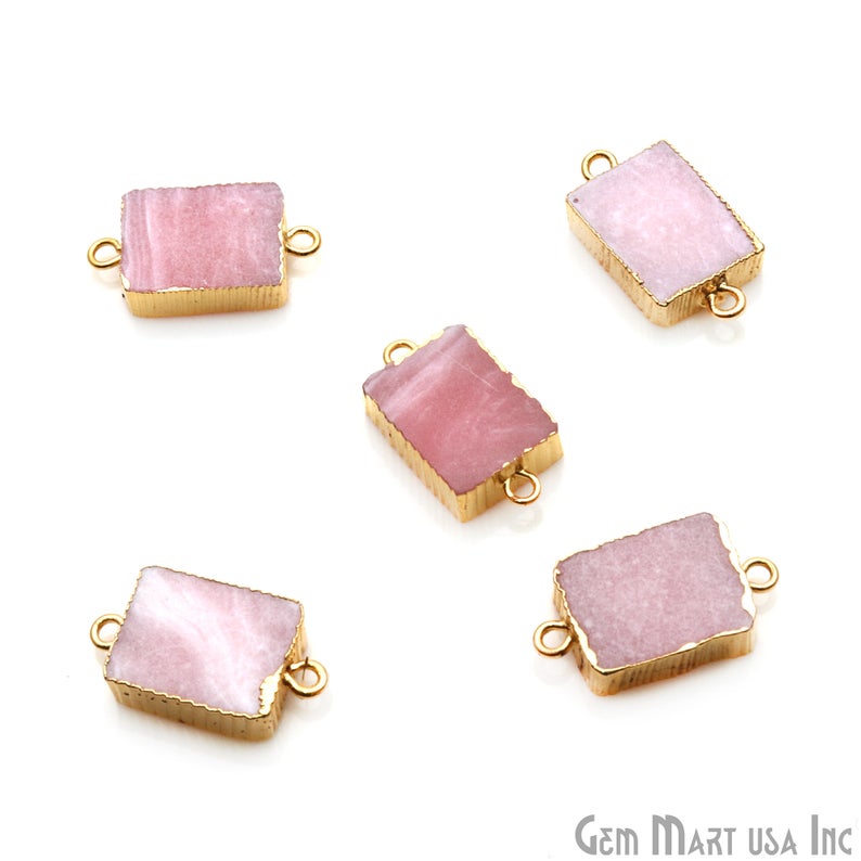 Free Form Shape 21x11mm Gold Electroplated Gemstone Connectors (Pick Stone) - GemMartUSA