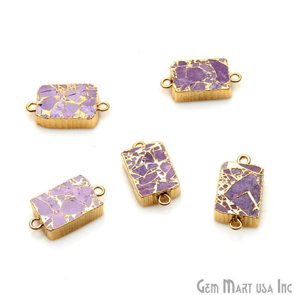 Free Form Shape 21x11mm Gold Electroplated Gemstone Connectors (Pick Stone) - GemMartUSA