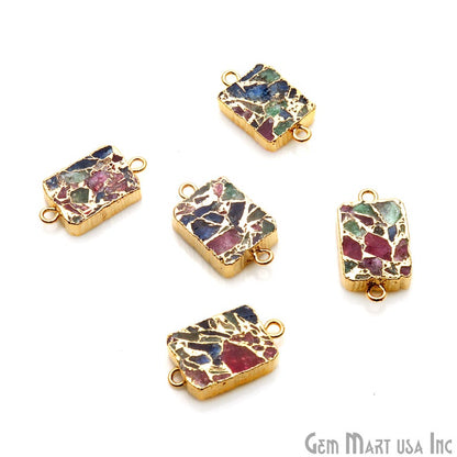 Free Form Shape 21x11mm Gold Electroplated Gemstone Connectors (Pick Stone) - GemMartUSA