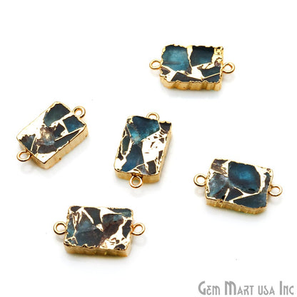 Free Form Shape 21x11mm Gold Electroplated Gemstone Connectors (Pick Stone) - GemMartUSA