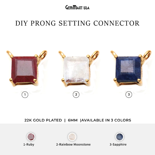 Square 6mm Gold Plated...
