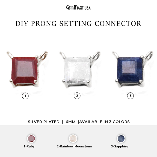Square 6mm Silver Plated...