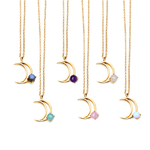 Crescent Moon 28x11mm Gold Plated Necklace Pendant