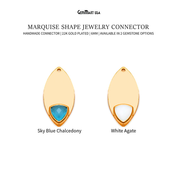 Marquise 23x11mm Gold Plated...