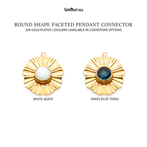 DIY Round Gold Jewelry Connector Pendant 1pc