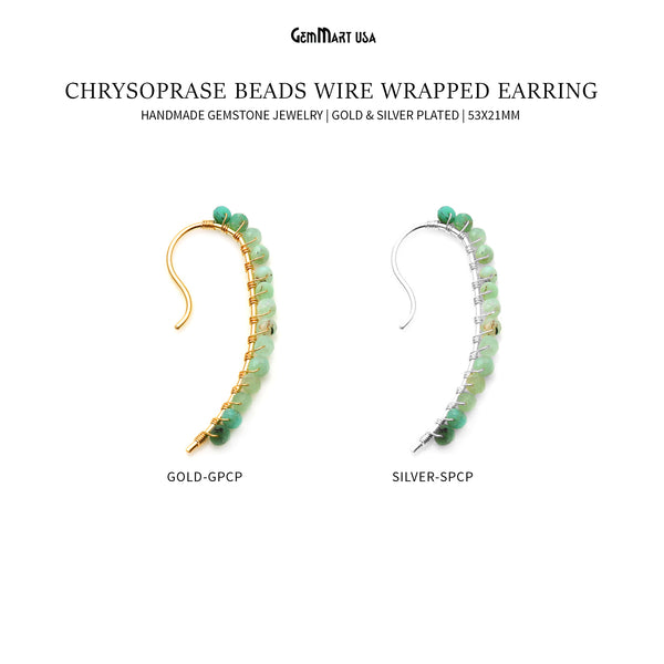 Chrysoprase 53x21mm Beads Wire...