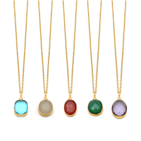 Faceted Organic Shape Gold Electroplated Gemstone Connector