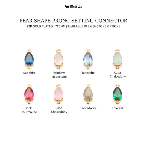 Faceted Pears 7x5mm Prong...