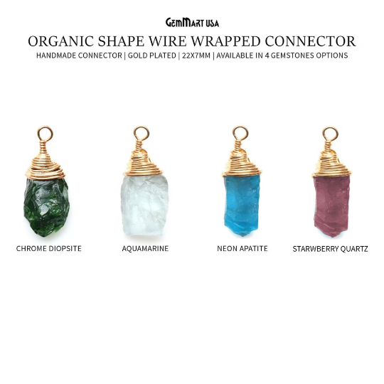 Rough Gemstone 22x7mm Gold...