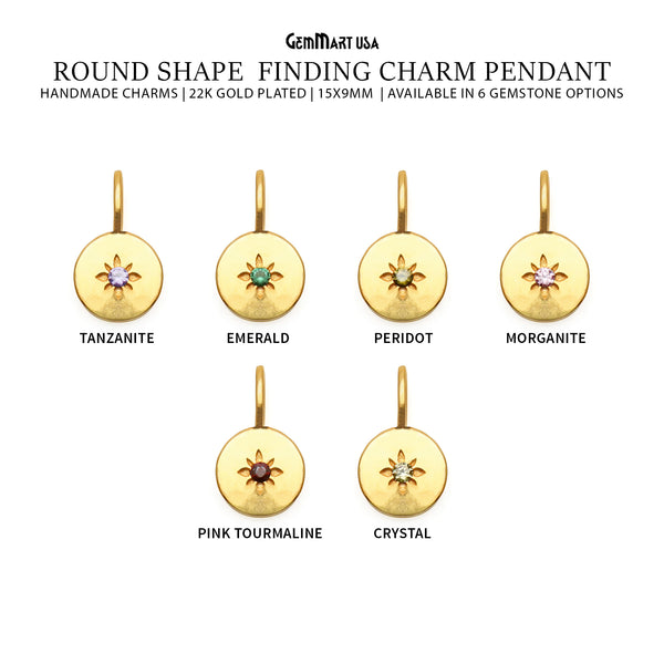 Round Shape 15x9mm Gold...