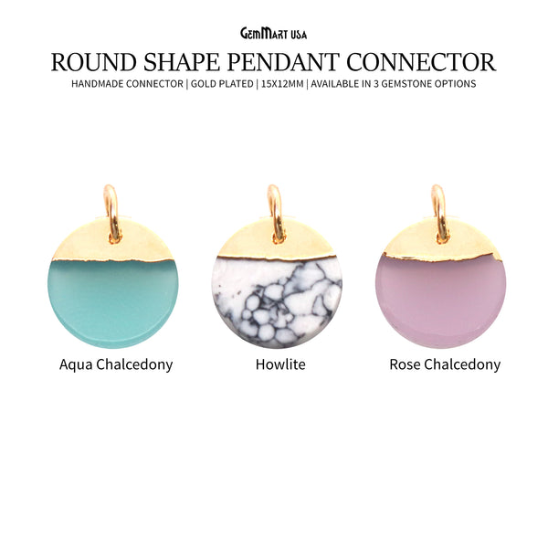 Round Shape 15x12mm Gold...