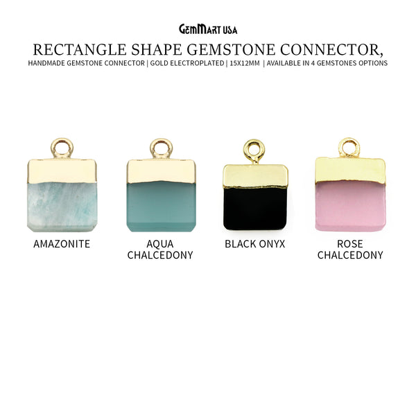 Rectangle 15x12mm Gold Electroplated...