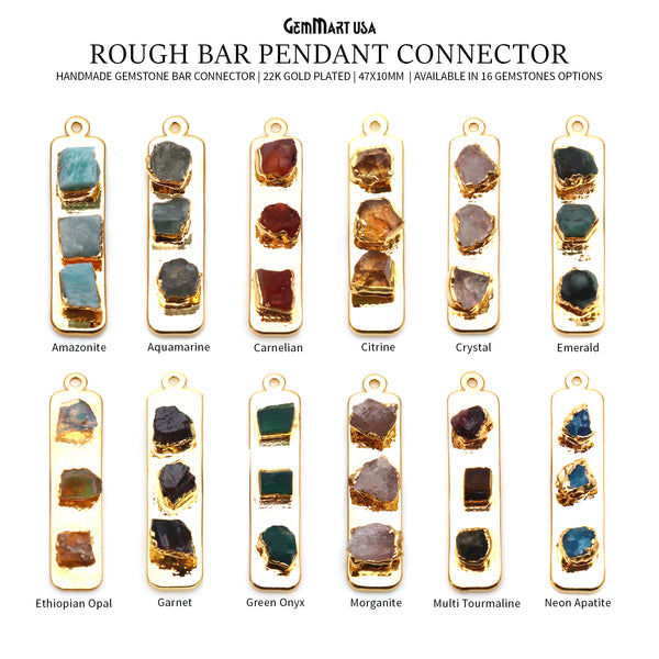 Rough Gemstone Gold Electroplated...