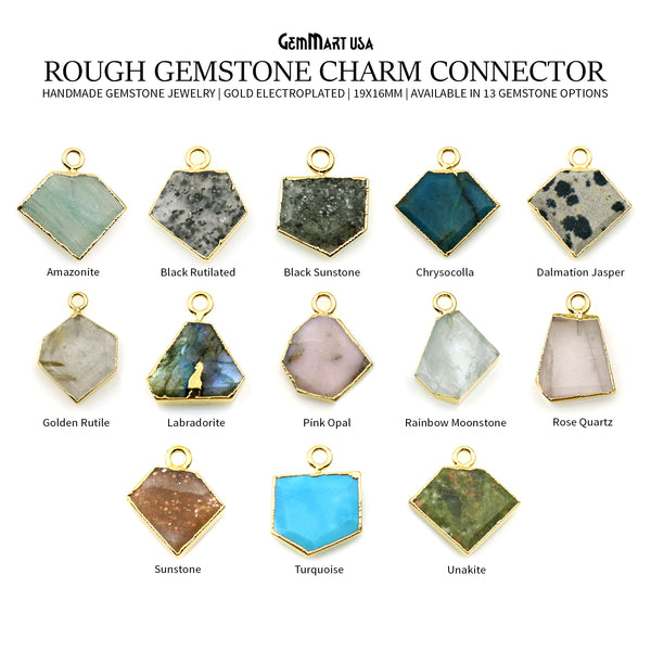 Rough Gemstone 19x16mm Gold...