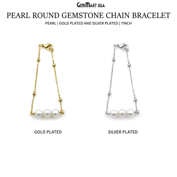 Pearl Round Gemstone Chain...