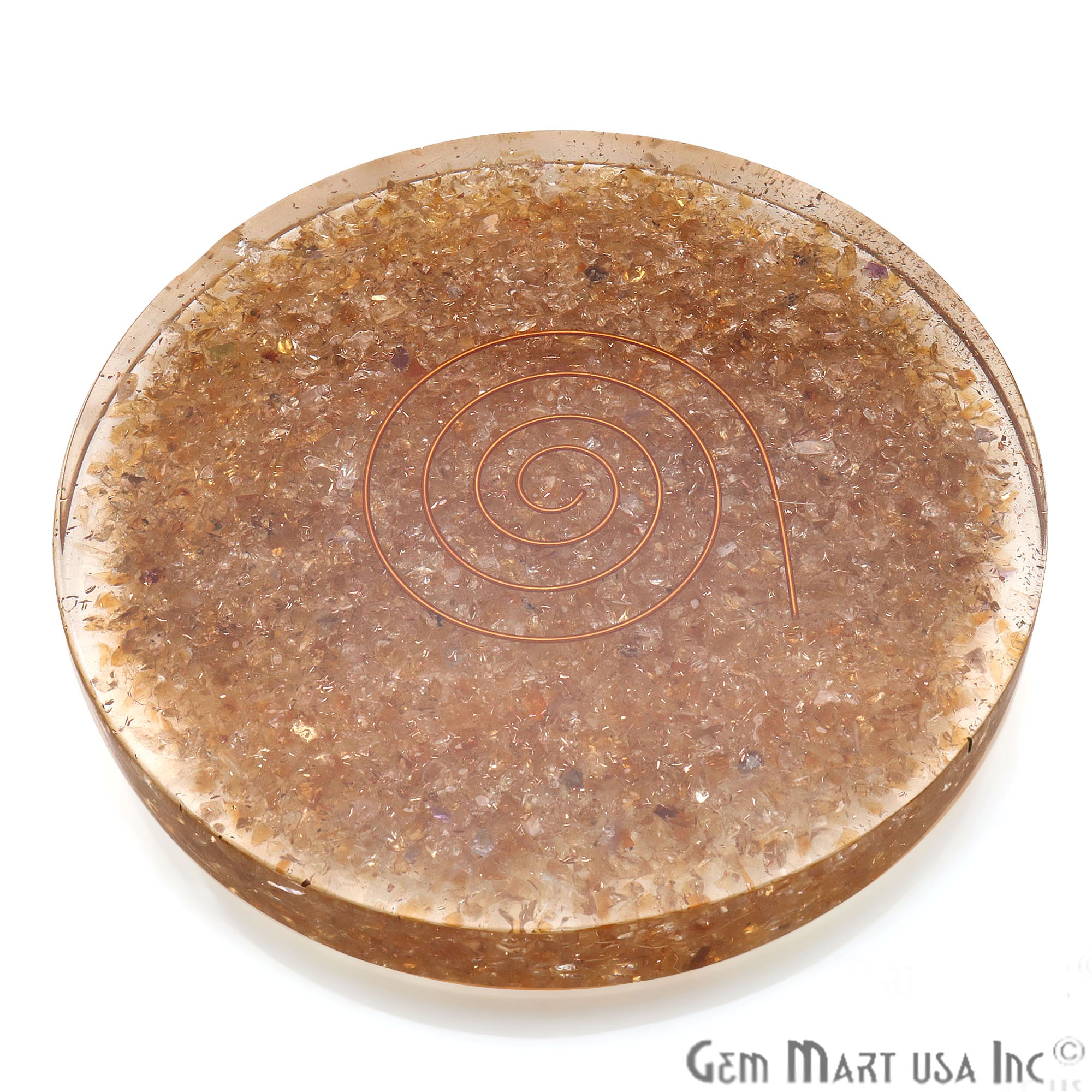 Citrine Healing Stone Plate , Citrine Meditation Stone, Home Decor 110MM - GemMartUSA