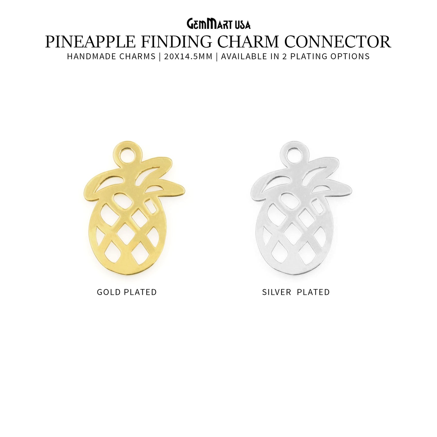 Pineapple Shape Metal 20x14.5mm Filigree Finding Charm Connector