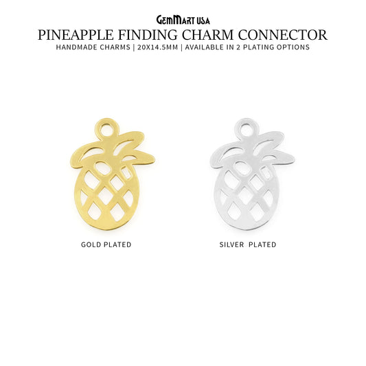 Pineapple Shape Metal 20x14.5mm Filigree Finding Charm Connector