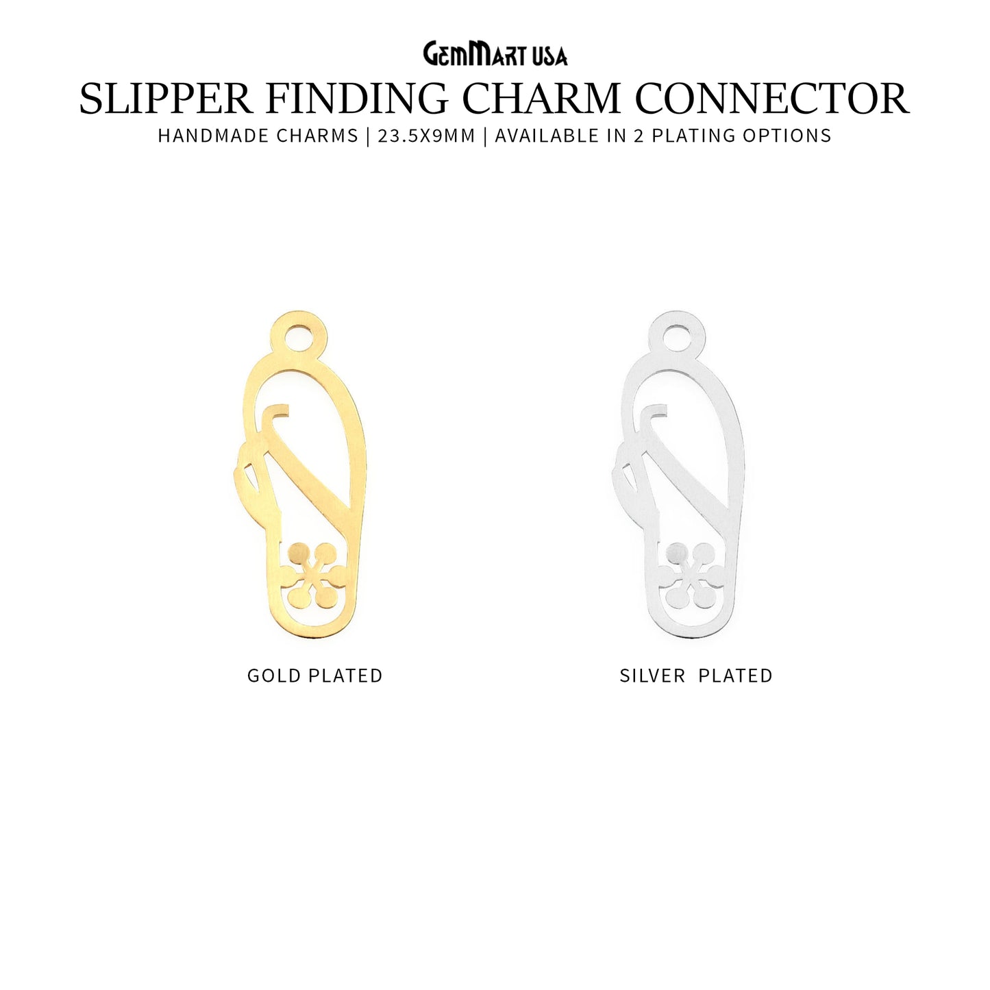 Slipper Shape Metal 23.5x9mm Finding Charm Connector