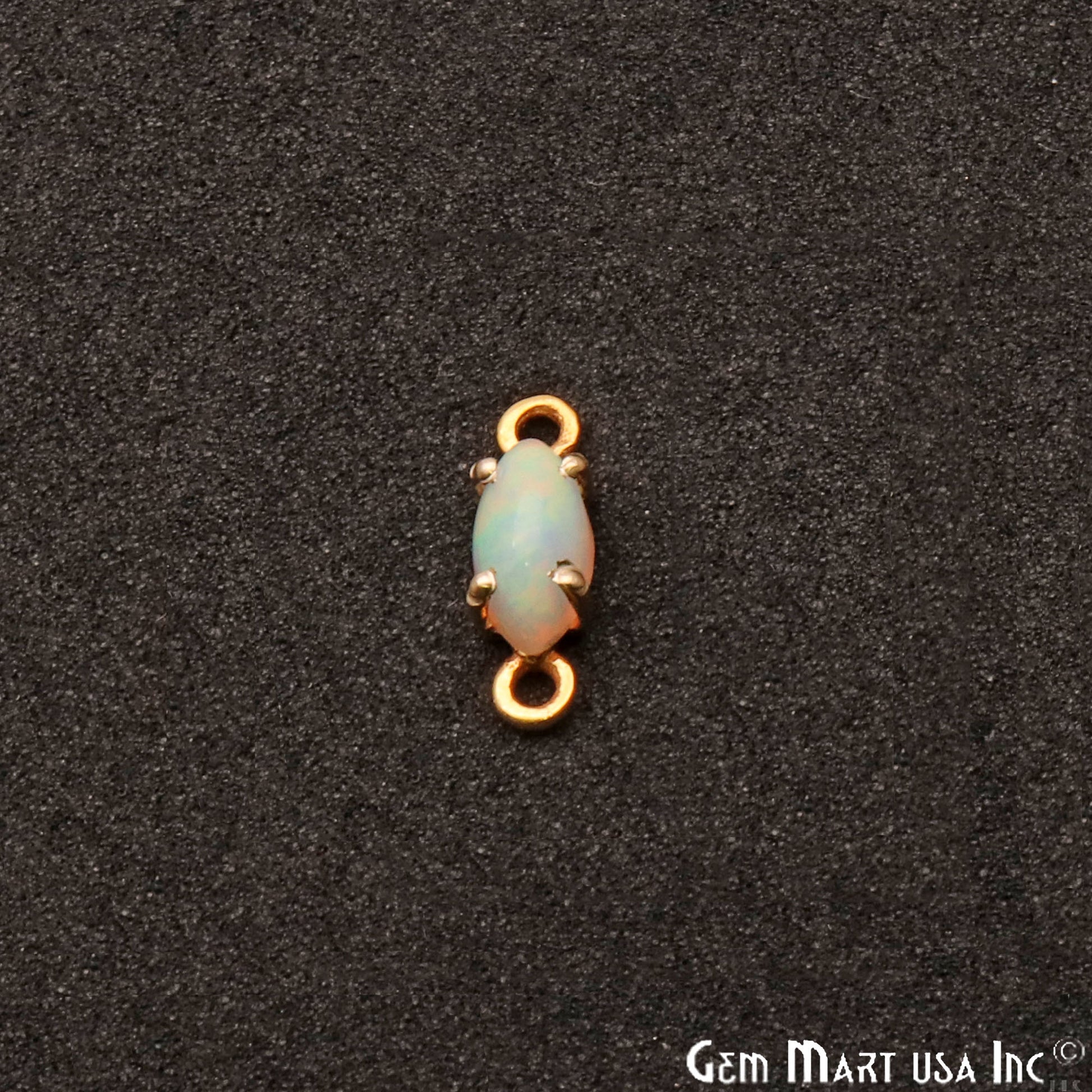 Opal Marquise 13x4mm Prong Setting Gold Plated Connector - GemMartUSA