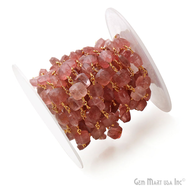 Strawberry Quartz 7-8mm Square...