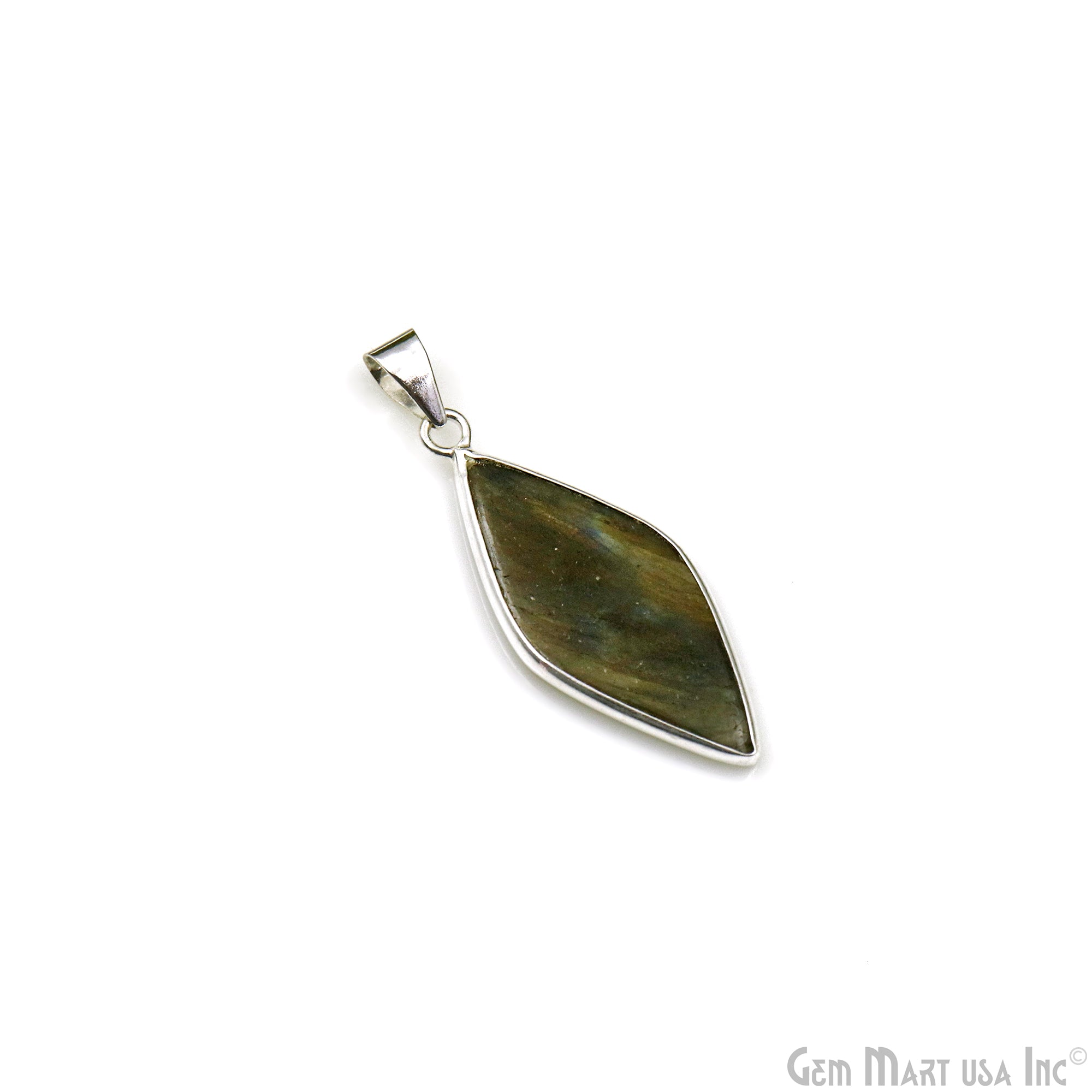 Labradorite Gemstone Marquise 41x17mm Sterling Silver Necklace Pendant 1PC