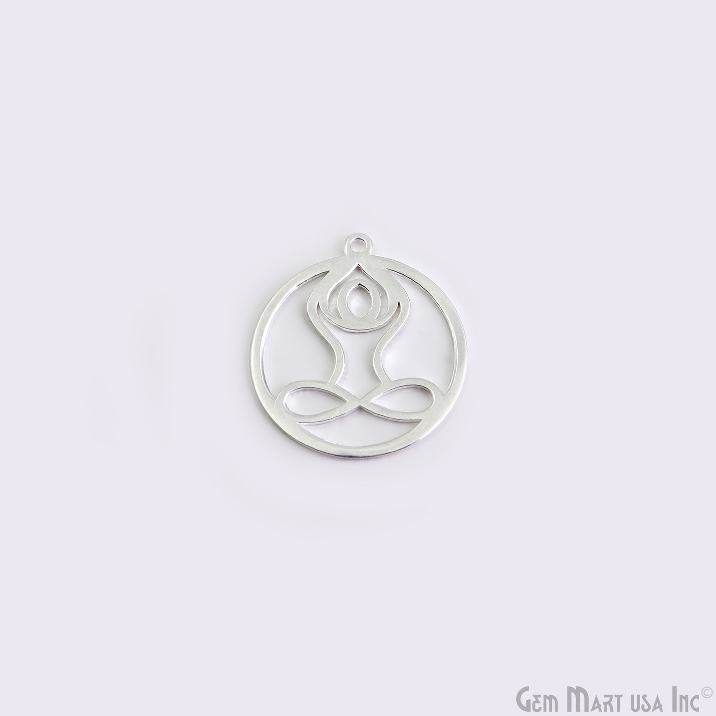 Yoga Shape Laser Finding Silver Plated 25x22.4mm Charm For Bracelets & Pendants