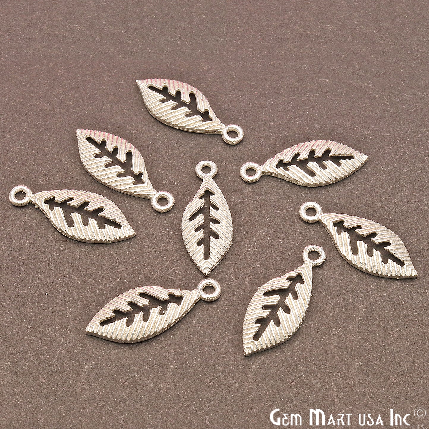 Leaf Shape Finding 27x11mm Chandelier Jewelry Charm (Pick Plating) - GemMartUSA