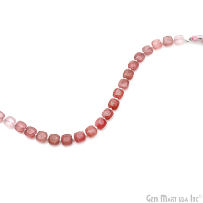 Strawberry Quartz Oval Beads, 7 Inch Gemstone Strands, Drilled Strung Briolette Beads, Oval Shape, 8mm