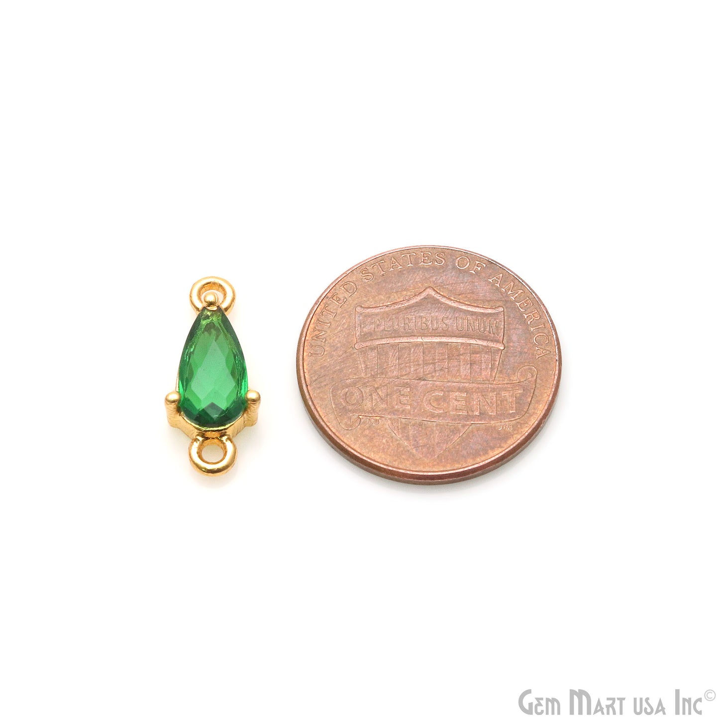 Faceted Pears 8x4mm Prong Gold Plated Double Bail Connector