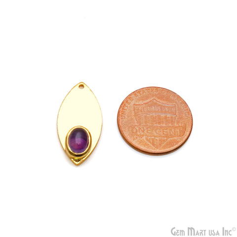 DIY Oval 23x11mm Single Bail Gold Plated Gemstone Pendant Connector 1pc